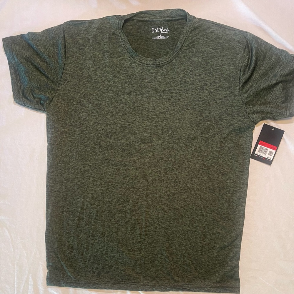 Galaxy By Harvic Men's Heather Green Short Sleeve Tee